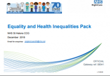 Equality and Health Inequalities Pack: NHS St Helens CCG